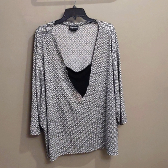 Maggie Barnes multicolor 3/4 sleeve blouse 5X - Picture 1 of 7